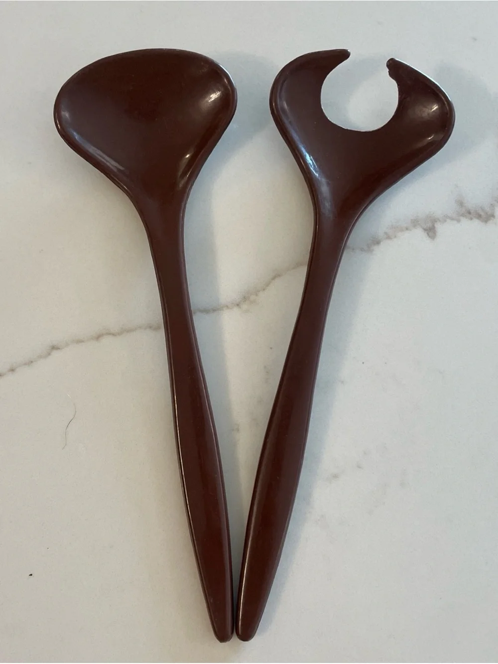 DAWN brown Salad Servers 70’s plastic - Set of 2